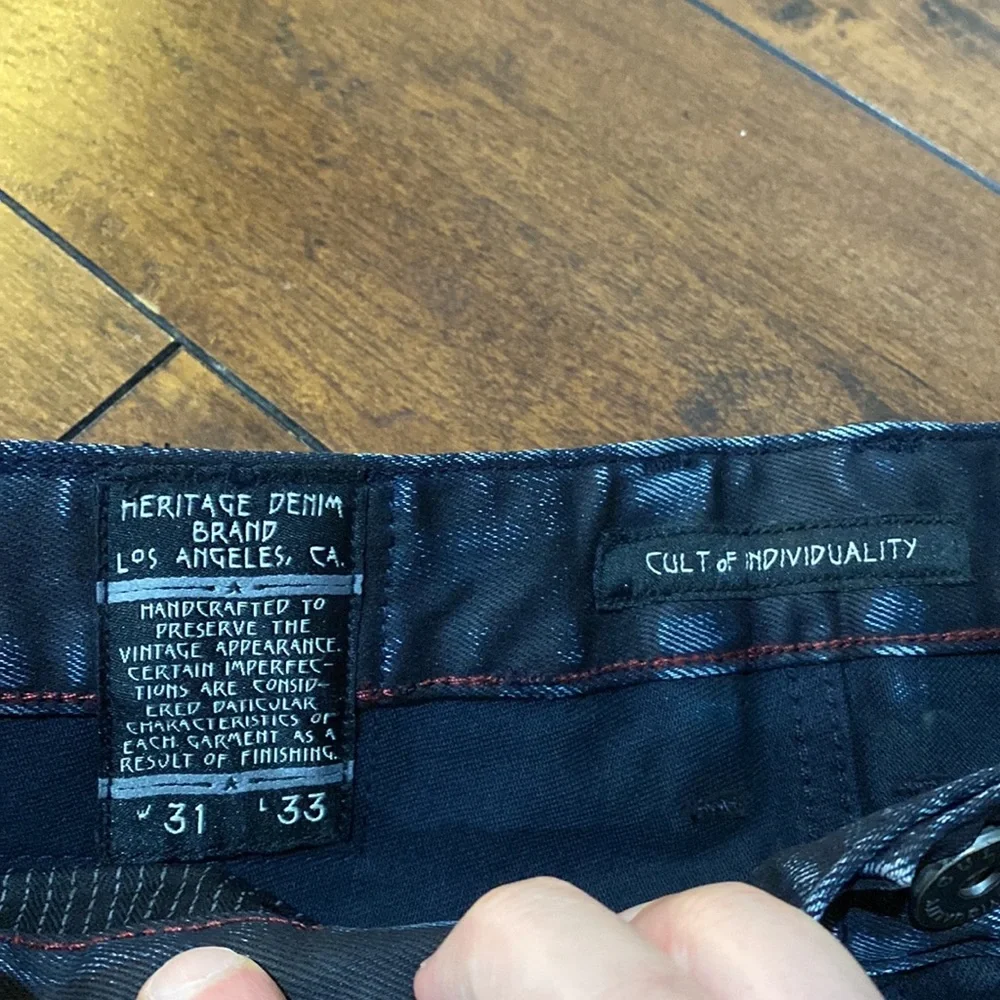 NWT Cult of Individuality Sample Stilt Skinny Blue/Black Waxed Denim Jeans #C192